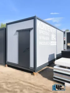 Kontener biurowy szary siwy - drzwi rama antracyt