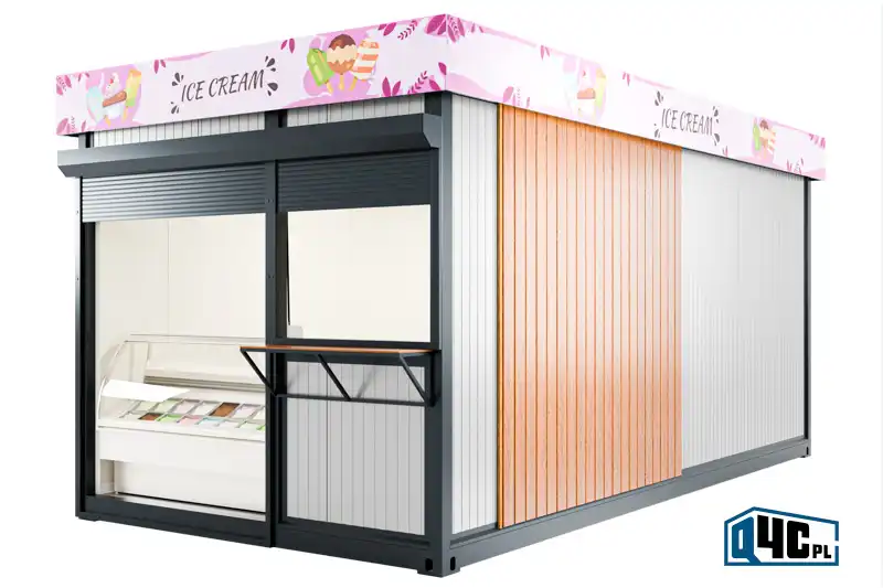 Kontener gastronomiczny XL z roletami (KG 2.1) - widok z przodu (srebrny)