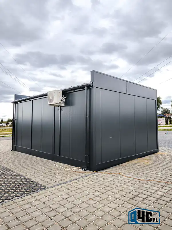 Kontener pawilon handlowy - biuro sprzedaży z zapleczem socjalnym z klimatyzacją