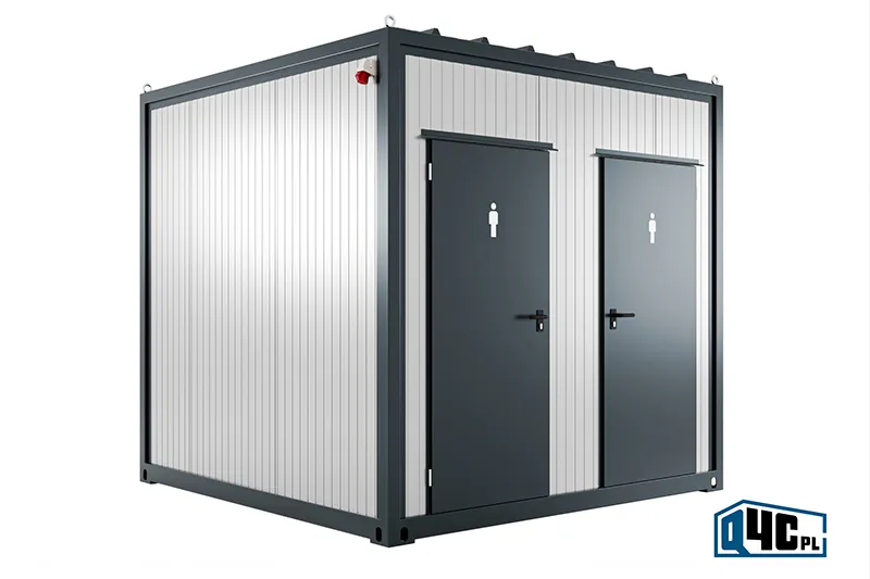 Kontener toaletowy 4-stanowiskowy KTO4 - widok z przodu