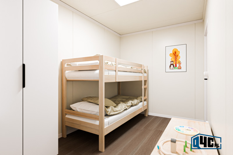 Kontener mieszkalny DUO z łazienką i aneksem kuchennym - wnętrze pokój dziecka