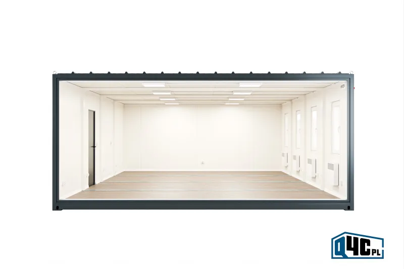 Kontener biurowy poczwórny QUATRO - widok z boku