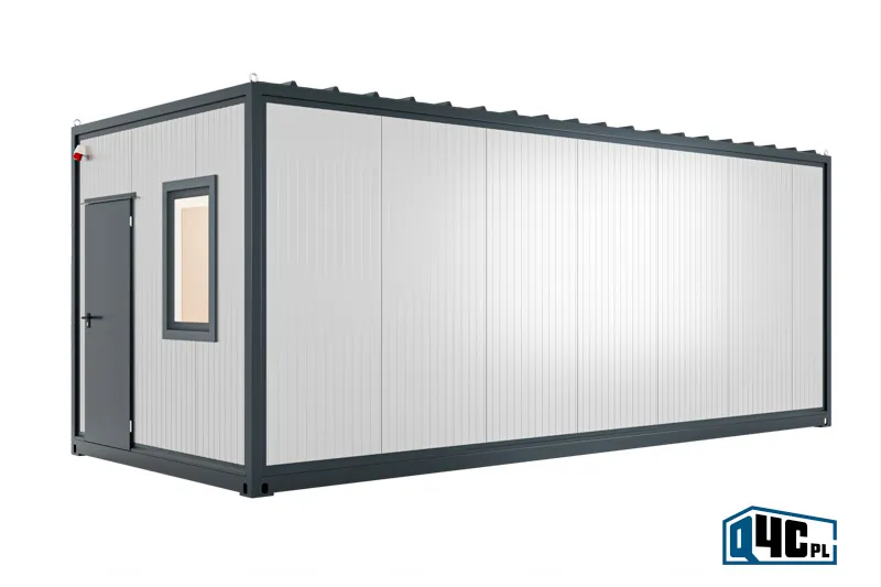 Kontener XXL z łazienką i aneksem - widok z przodu