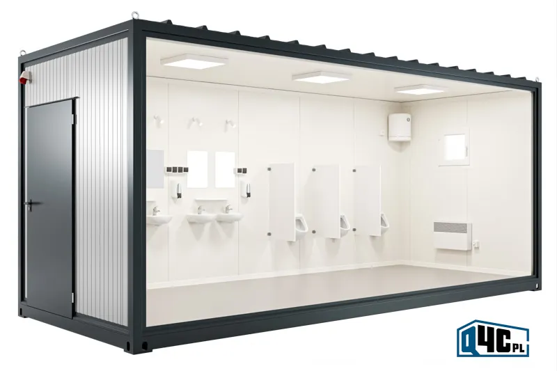 Kontener toaletowy - toalety współdzielone KTW5 - widok bez ściany