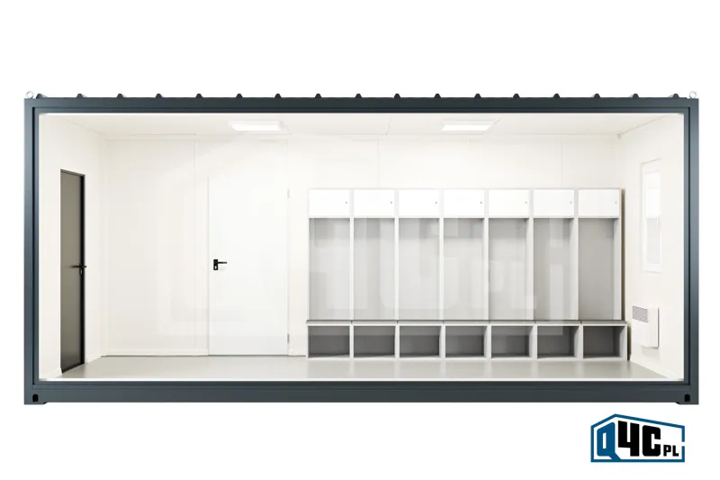 Changing room and sanitary complex with staff facilities and storage (KSZ 4.5.3) - Side view