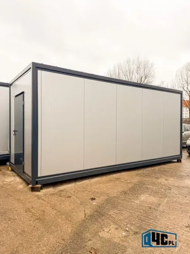 Kontener magazynowy z oknem - widok z boku