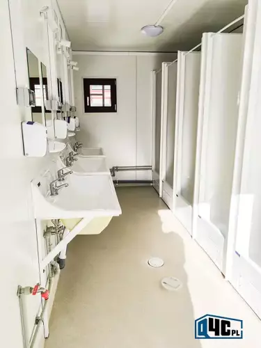 Kabiny prysznicowe umywalki dwustanowiskowe kontener sanitarny